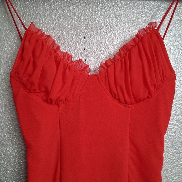 Angel Biba Boutique Cherry Red Princess Cut Mini Dress Size S - Picture 1 of 11